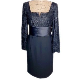 NWT! Valerie Dresses Black Beaded Midi Dress 6